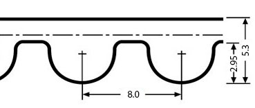 stds8mcxa - Резиновые зубчатые ремни - SYNCHROLINE